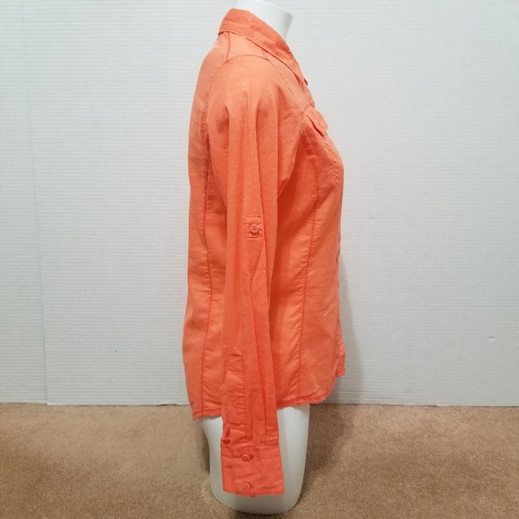 Columbia top Small Camp Henry Solid Long Sleeve button up down 100% cotton - Picture 4 of 15